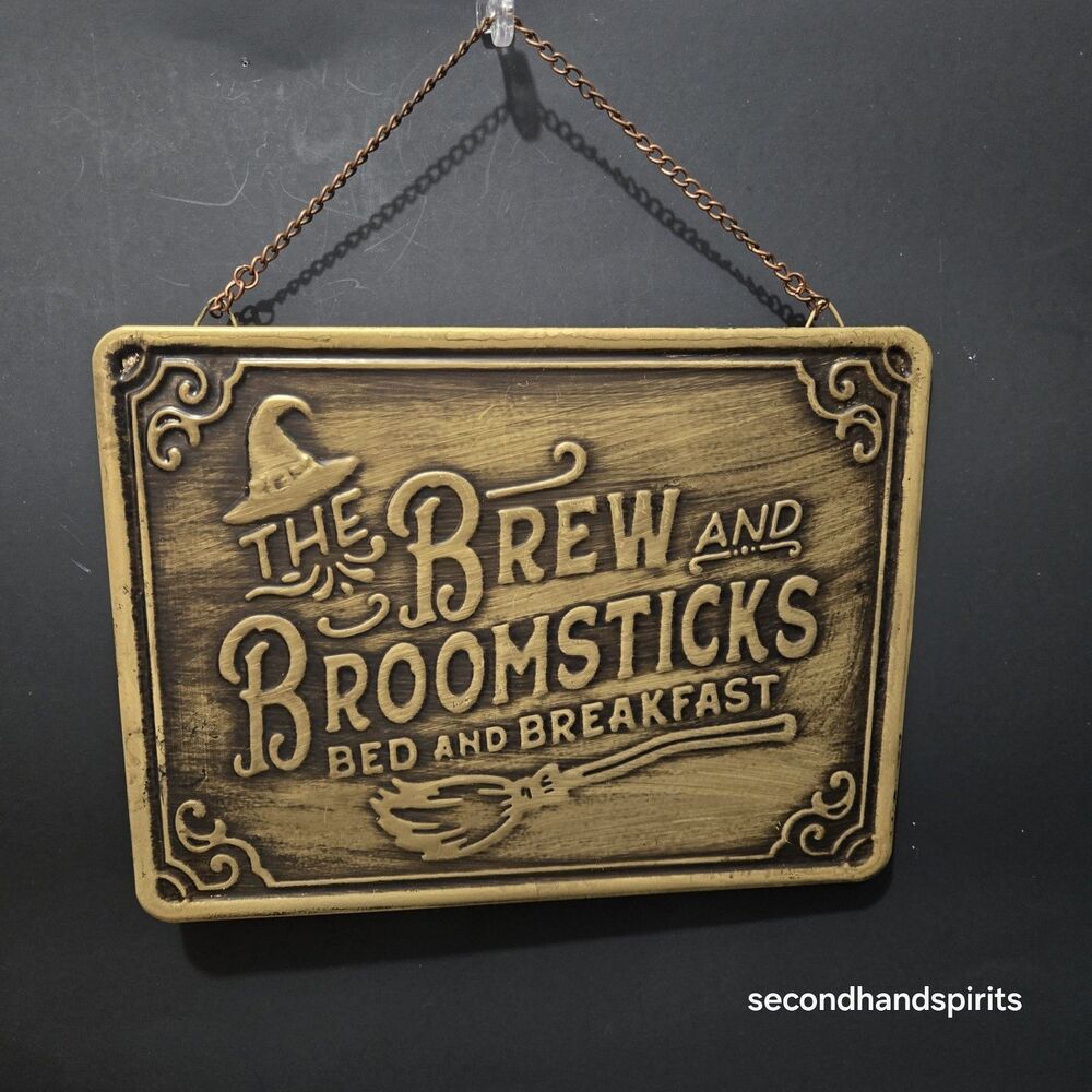 2026 Target Bullseye Brew & Broomsticks Bronze Colored Metal Sign Halloween NEW